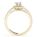 14K Yellow Gold Round Brilliant Diamond Halo Split Shank Engagement Ring With Pave Accents (1.25ctw)