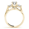 14K Yellow Gold Round Brilliant Diamond Three Stone Engagement Ring (1.38ctw)