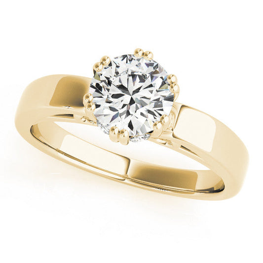 14K Yellow Gold Round Brilliant Diamond Solitaire Engagement Ring (1ct)