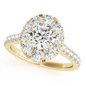 14K Yellow Gold Round Brilliant Diamond Oval Halo Engagement Ring With Pave Accents (1.88ctw)