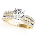 14K Yellow Gold Round Brilliant Diamond Multi-Row Engagement Ring With Pave Accents (1.38ctw)