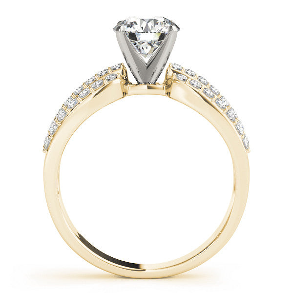 14K Yellow Gold Round Brilliant Diamond Multi-Row Engagement Ring With Pave Accents (1.38ctw)