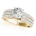 14K Yellow Gold Round Brilliant Diamond Multi-Row Engagement Ring With Pave Accents (1.38ctw)