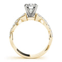 14K Yellow Gold Round Brilliant Diamond Twist Engagement Ring With Pave Accents (1.25ctw)