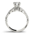 14K White Gold Round Brilliant Diamond Twist Engagement Ring With Pave Accents (1.25ctw)