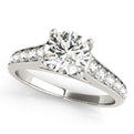 14K White Gold Round Brilliant Diamond Engagement Ring With Pave Accents (1.33ctw)