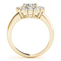 14K Yellow Gold Round Brilliant Diamond Halo Engagement Ring (2ctw)