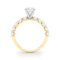 14K Yellow Gold Round Brilliant Diamond Engagement Ring With Pave Accents (1.63ctw)