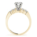 14K Yellow Gold Round Brilliant Diamond Engagement Ring With Pave Accents (1.38ctw)