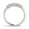 14K White Gold Round Brilliant Diamond 5 Stone Basket Set Wedding Ring (.25ctw)