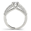 14K White Gold Round Brilliant Diamond Engagement Ring With Channel Set Accents (2.33ctw)