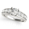 14K White Gold Round Brilliant Diamond Engagement Ring With Channel Set Accents (2.33ctw)