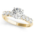 14K Yellow Gold Round Brilliant Diamond Engagement Ring With Pave Accents (1.50ctw)