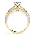 14K Yellow Gold Round Brilliant Diamond Beaded Antique Engagement Ring With Pave Accents (1.50ctw)