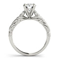 14K White Gold Round Brilliant Diamond Antique Engagement Ring With Pave Accents (1.17ctw)