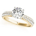 14K Yellow Gold Round Brilliant Diamond Trellis Engagement Ring With Pave Accents (1.33ctw)