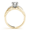 14K Yellow Gold Round Brilliant Diamond Engagement Ring With Cluster Side Accents (1.25ctw)