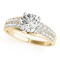 14K Yellow Gold Round Brilliant Diamond Engagement Ring With Pave Accents (1.50ctw)