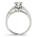 14K White Gold Round Brilliant Diamond Engagement Ring With Pave Accents (1.50ctw)