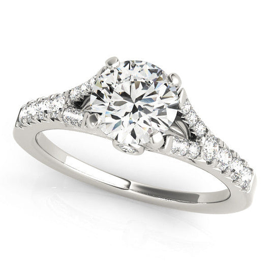 14K White Gold Lab-Grown Round Brilliant Diamond Split Shank Engagement Ring - Options Available