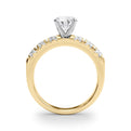 14K Yellow Gold Round Brilliant Diamond Engagement Ring With Pave Accents (1.88ctw)