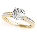 14K Yellow Gold Round Brilliant Diamond Engagement Ring With Beaded Channel Set Accents (1.17ctw)