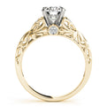 14K Yellow Gold Round Brilliant Diamond Antique Cluster Engagement Ring With Channel Accents (1.25ctw)