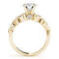 14K Yellow Gold Round Brilliant Diamond Antique Scallop Engagement Ring (1.10ctw)