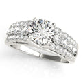 14K White Gold Round Brilliant Diamond Trellis Engagement Ring With Pave Accents (1.63ctw)
