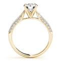 14K Yellow Gold Round Brilliant Diamond Engagement Ring With Micro Pave Accents (1.25ctw)