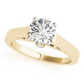 14K Yellow Gold Round Brilliant Diamond Solitaire Engagement Ring With Bezel Accents (1.05ctw)