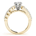 14K Yellow Gold Round Brilliant Diamond Scallop Engagement Ring With Pave Accents (2ctw)