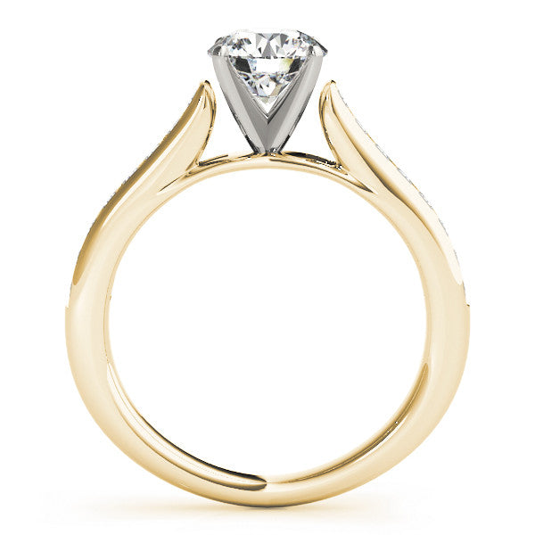 14K Yellow Gold Round Brilliant Diamond Engagement Ring With Channel Set Accents (1.25ctw)