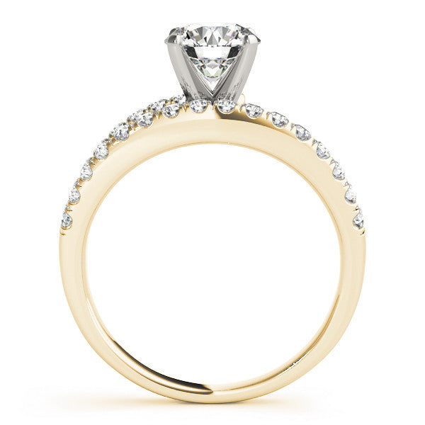 14K Yellow Gold Round Brilliant Diamond Open Bypass Engagement Ring With Pave Accents (1.33ctw)