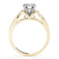 14K Yellow Gold Round Brilliant Diamond Channel Collar Engagement Ring With Beaded Accents (1.10ctw)