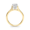 14K Yellow Gold Round Brilliant Diamond Bypass Engagement Ring With Channel Set Accents (1.13ctw)