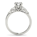14K White Gold Round Brilliant Diamond Baguette Side Stones Engagement Ring (1.33ctw)