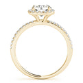 14K Yellow Gold Round Brilliant Diamond Cushion Halo Engagement Ring With Pave Diamond Shank (1.25ctw) 