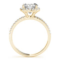 14K Yellow Gold Round Brilliant Diamond Halo Pave Accented Engagement Ring (1.34ctw) 