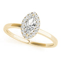 14K Yellow Gold Marquise Diamond Halo Engagement Ring (1.12ctw) 