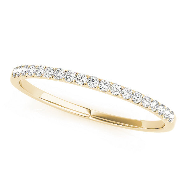 14K Yellow Gold Round Diamond Petite Pave Wedding Ring (.12ctw)