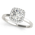 14K White Gold Lab-Grown Round Brilliant Cushion Halo Engagement Ring - Options Available