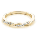 14K Yellow Gold Round Brilliant Diamond Pave Twisted Wedding Ring (.20ctw) 