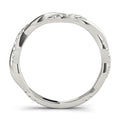 14K White Gold Round Brilliant Diamond Pave Twisted Wedding Ring (.20ctw)