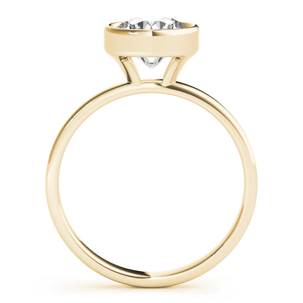 14K Yellow Gold Round Brilliant Diamond Bezel Set Solitaire Engagement Ring (1ctw)