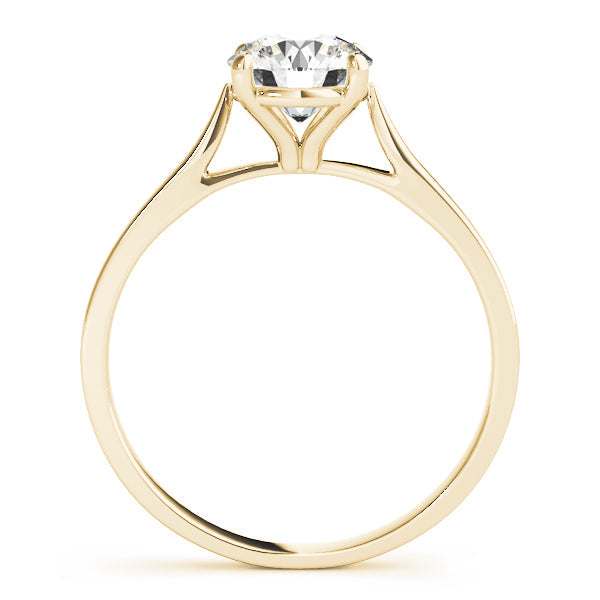 14K Yellow Gold Round Brilliant Diamond Cathedral Solitaire Engagement Ring (1ct)