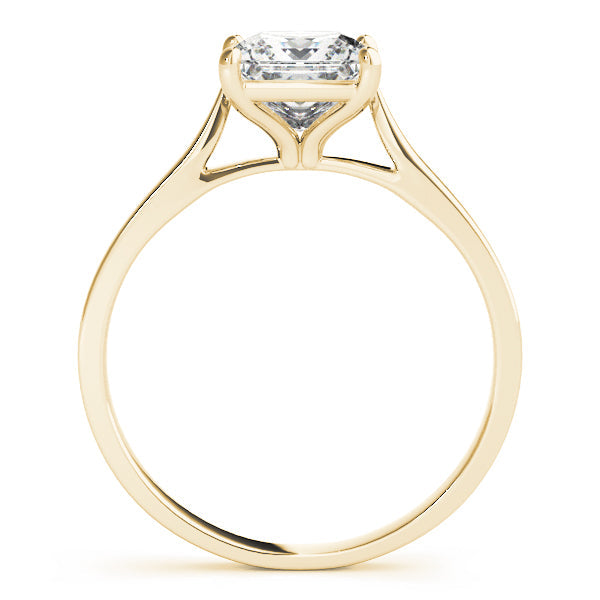 14K Yellow Gold Princess Cut Diamond Basket Set Cathedral Style Solitaire (1ct) 