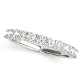 14K White Gold Round Brilliant Diamond Shared Prong Scalloped Wedding Ring (.10ctw) 