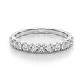 14K White Gold Round Brilliant Diamond Shared Prong Scalloped Wedding Ring (.10ctw) 