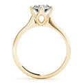 14K Yellow Gold Round Brilliant Diamond Kite Set Pave Accented Engagement Ring (1.15ctw) 